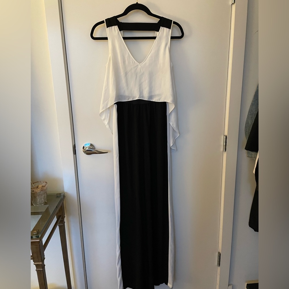 BCBG black and white jumpsuit